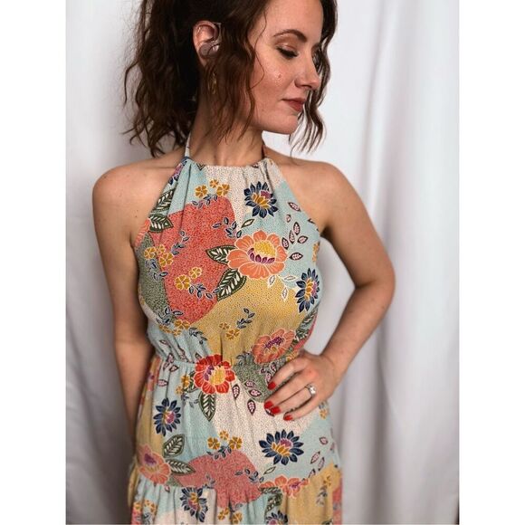 Francesca’s Monteau multicolor halter maxi dress - Picture 1 of 12
